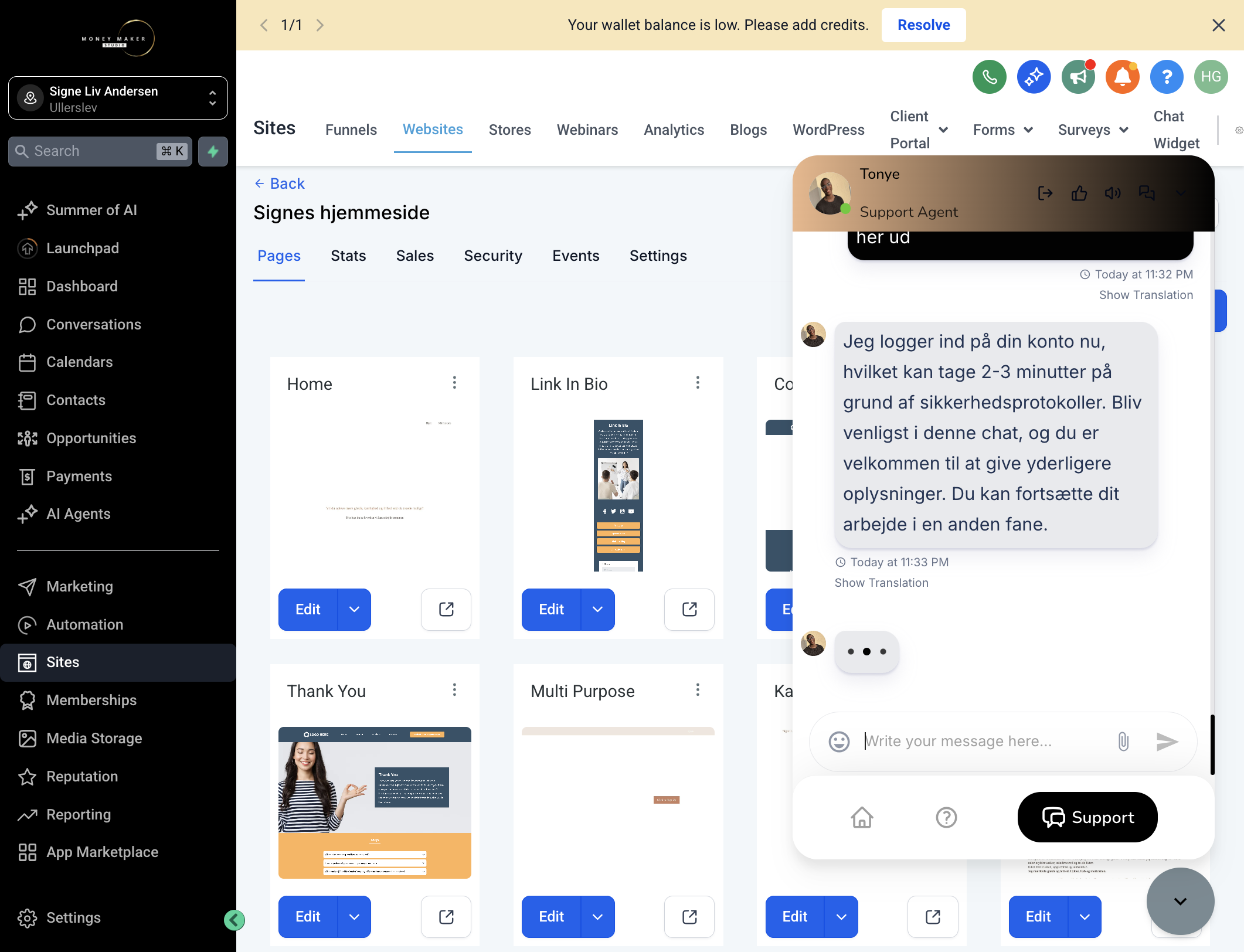 👩‍💻 Eksperten logger typisk ind på din konto for at hjælpe dig godt videre. De kan fx tjekke opsætningen, lave en test eller finde en konkret løsning på problemet.