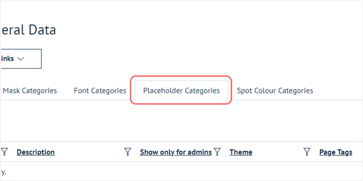 Click on Placeholder Categories