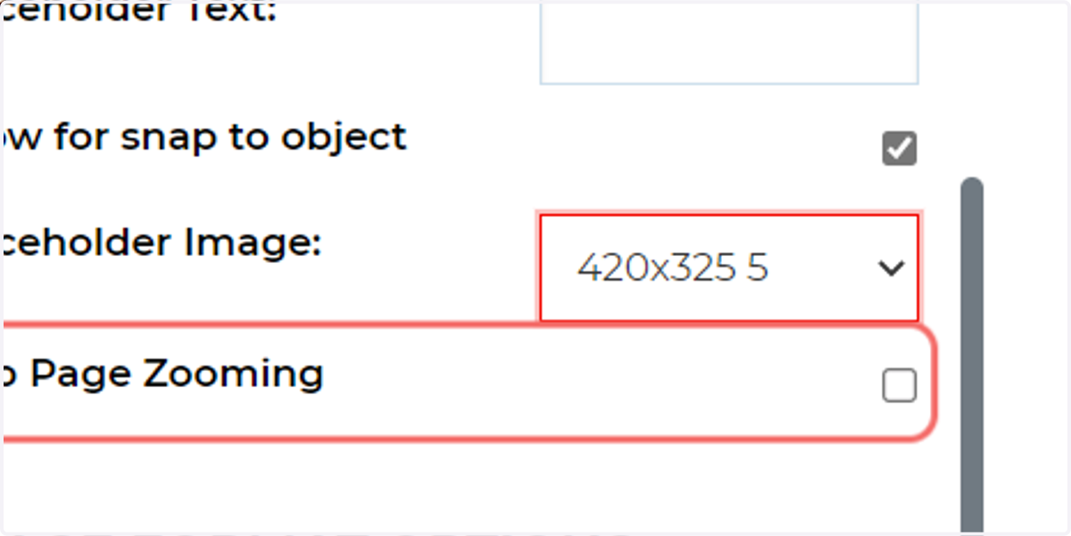 Navigate to the Placeholder Image field