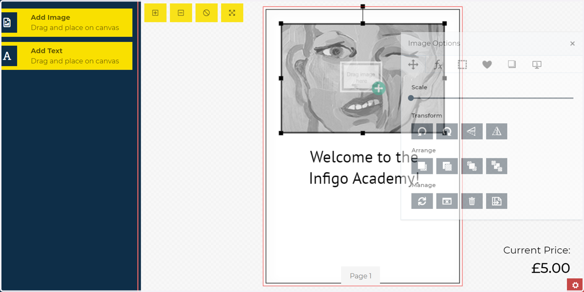 Launch a MegaEdit product and double click an image field