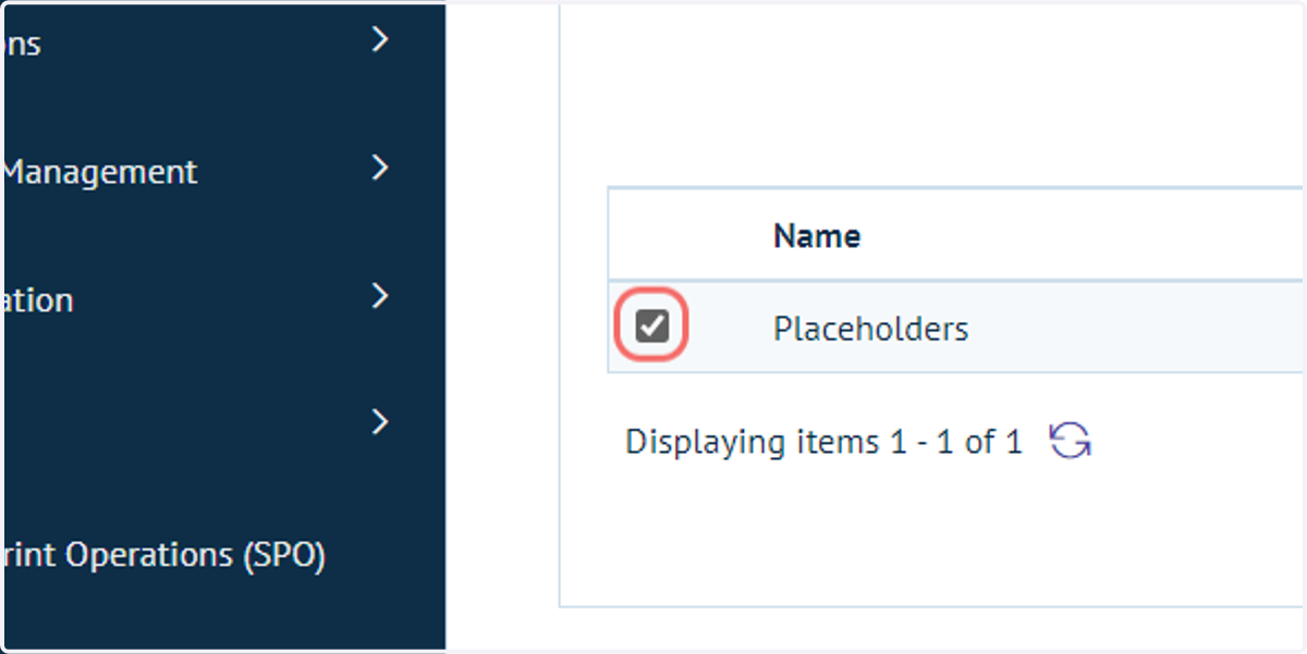 Check the placeholder category of choice
