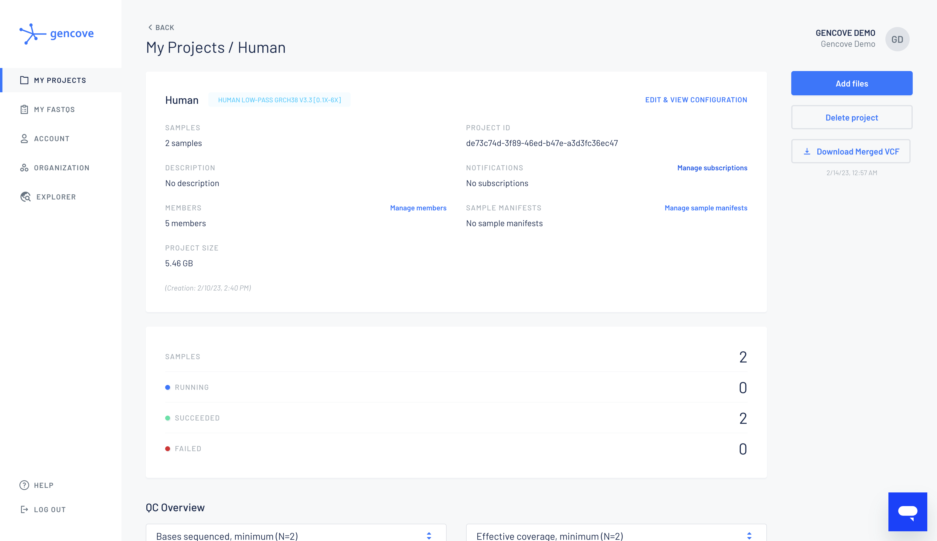 Within the project page, click on "Manage subscriptions"