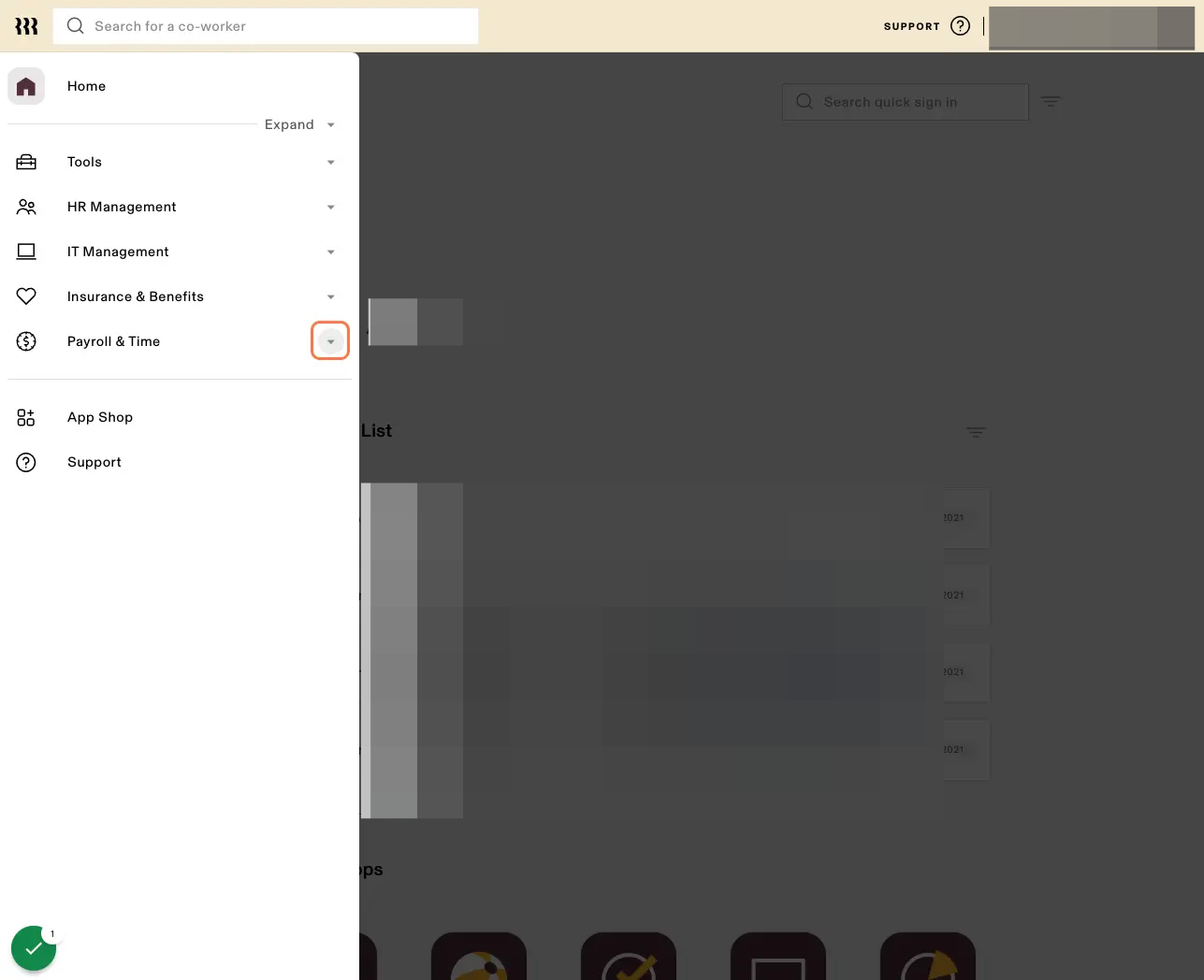 On the left side bar, click on Payroll & Time