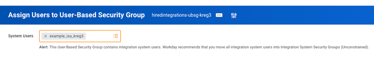 Type the name of the Integration System user you've connected to Hired, select it and click OK