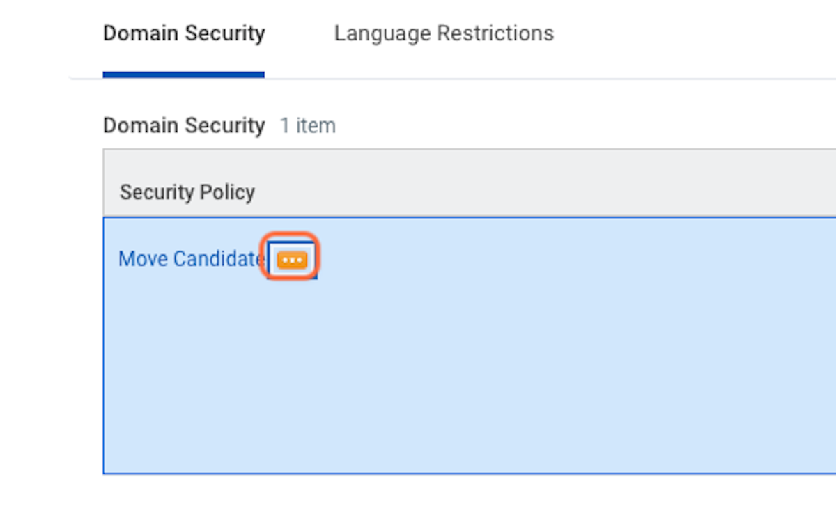 Hover over the "Move Candidate" security policy click the menu button