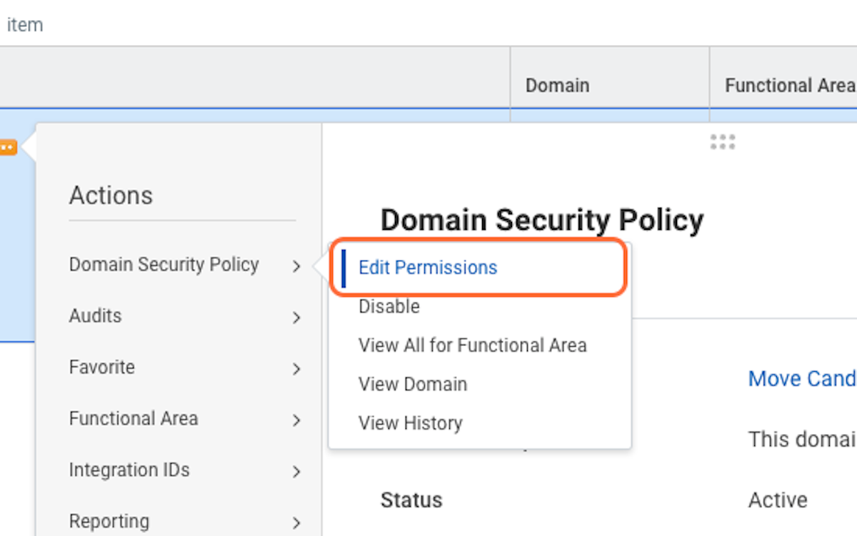 Hover over "Domain Security Policy" and click "Edit Permissions" 