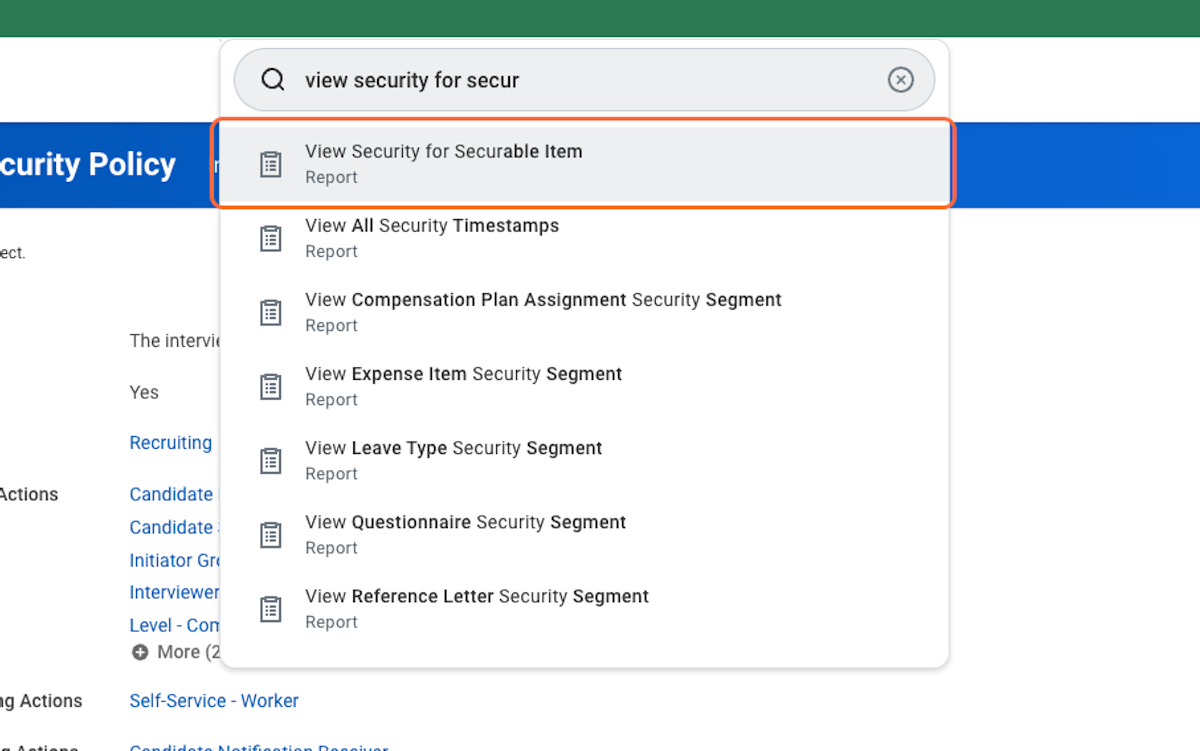 Search for "View security for securable item"