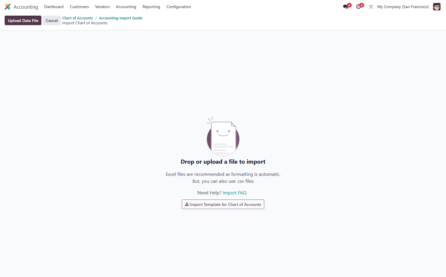 Click on Upload Data File