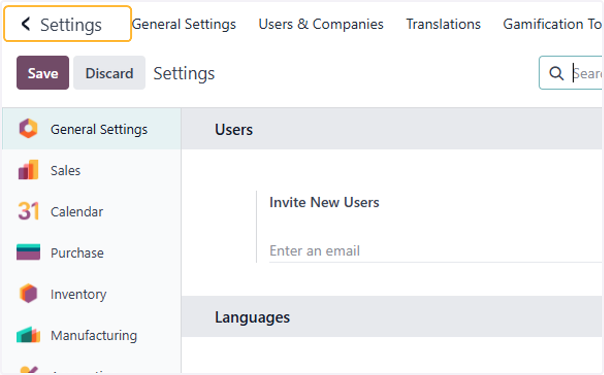 Click on Settings
