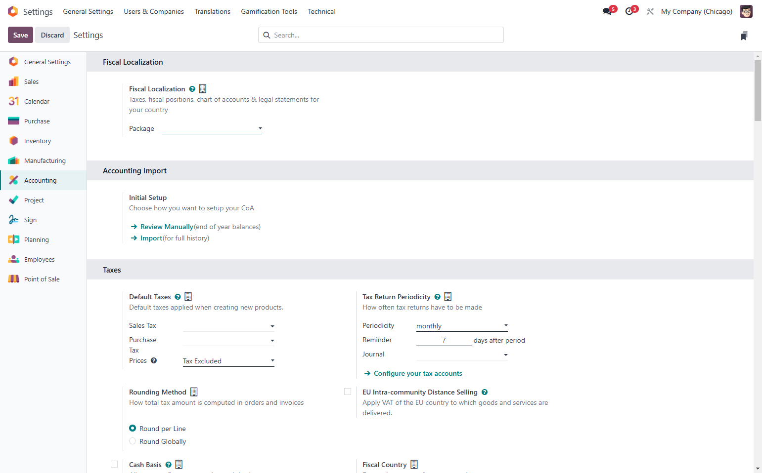 Click on Fiscal Localization…
