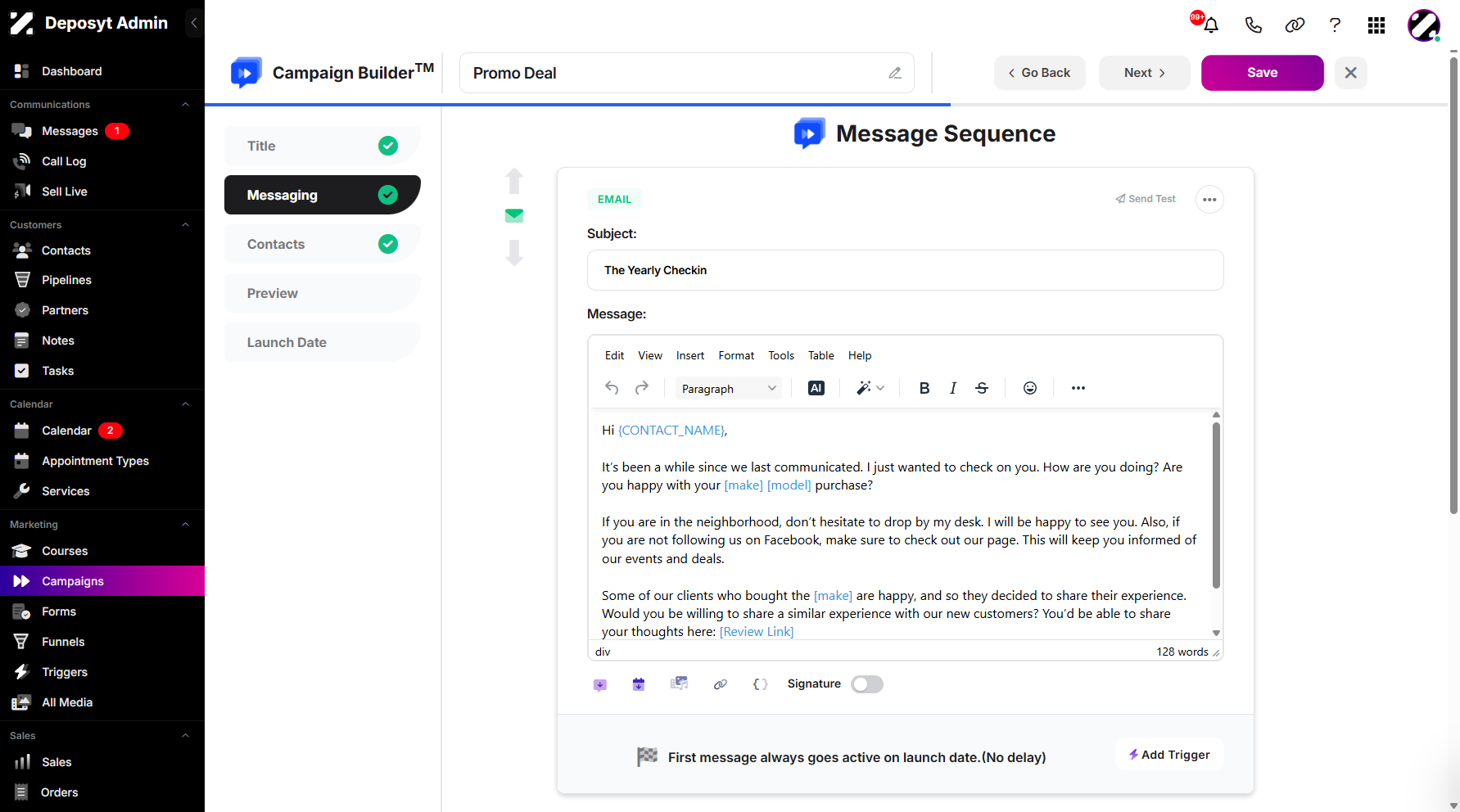 Step 10: Once you're done setting up, click Save to apply the changes.