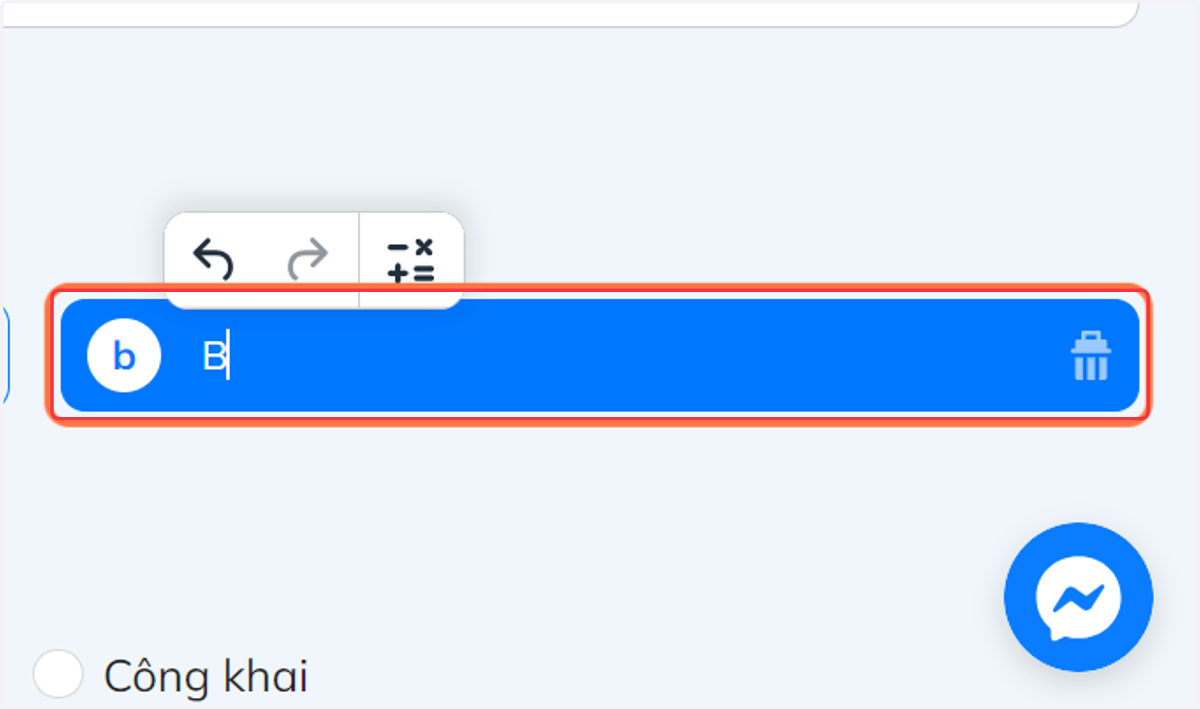 Nhấn chọn vào đáp án mẫu để hệ thống ghi nhận và chấm điểm tự động