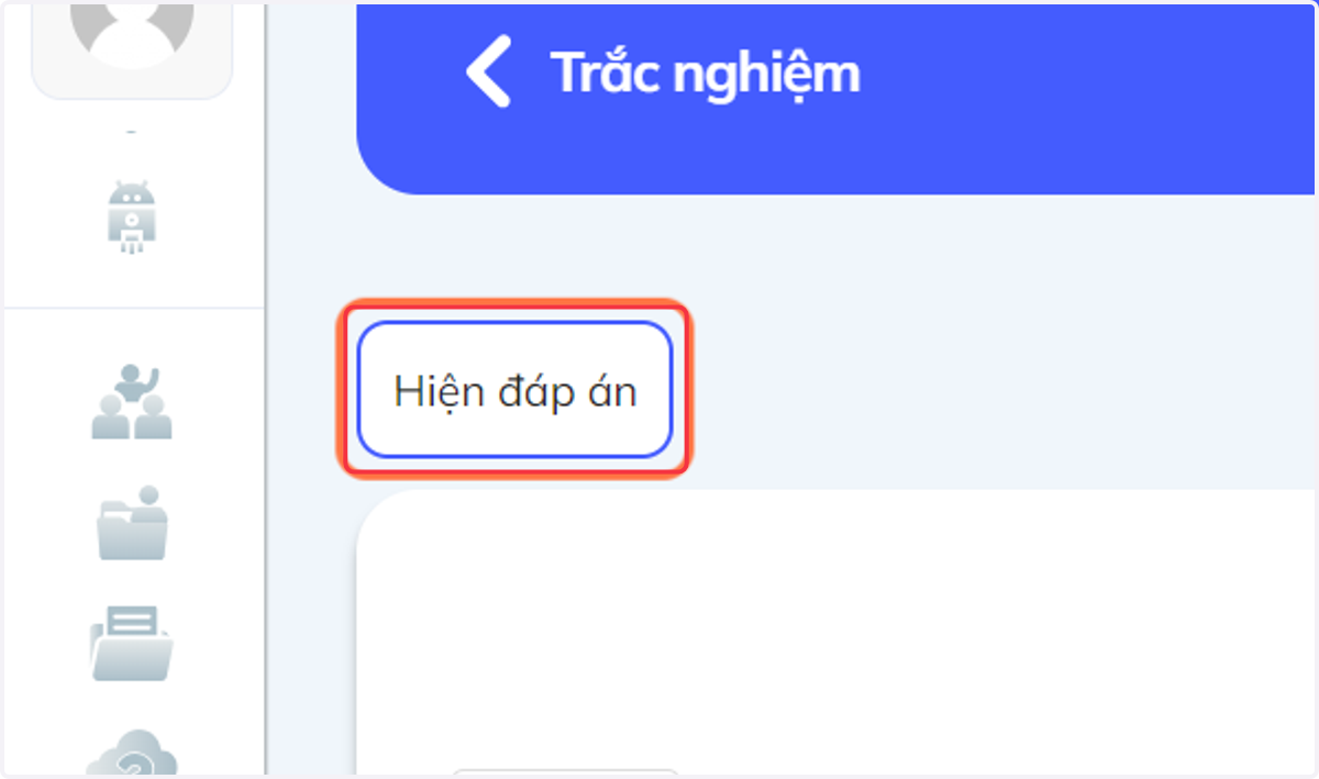 Nhấn chọn "Hiện đáp án" để kiểm tra đáp án