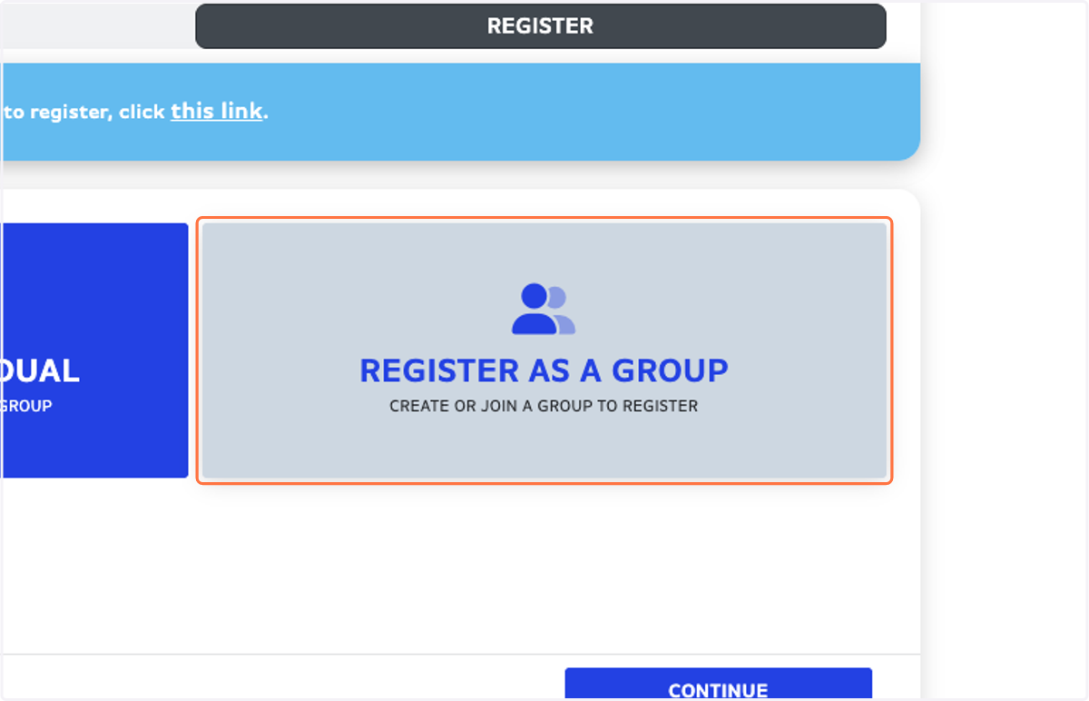 Click on REGISTER AS A GROUP…