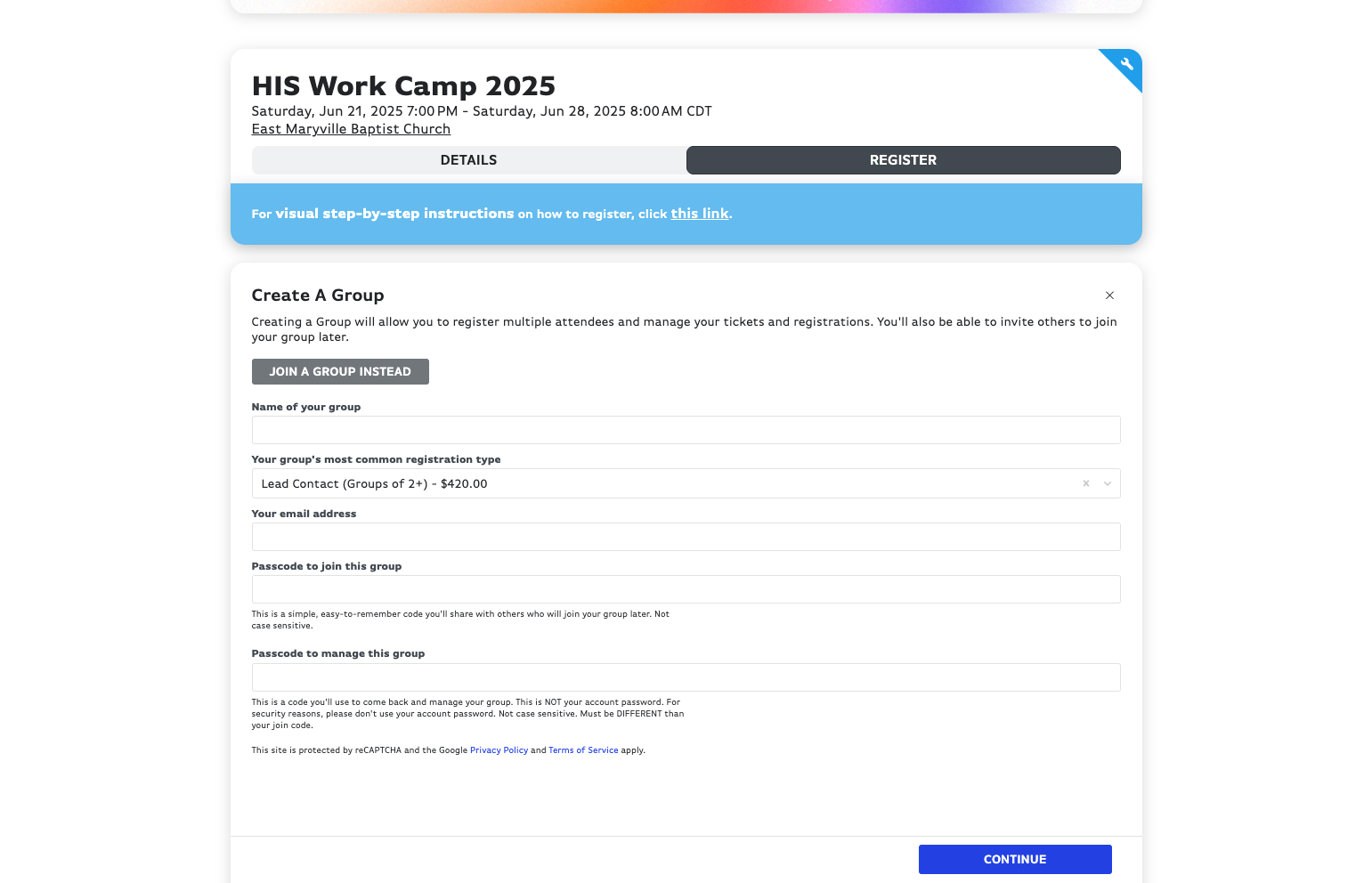 Click on JOIN A GROUP INSTEAD