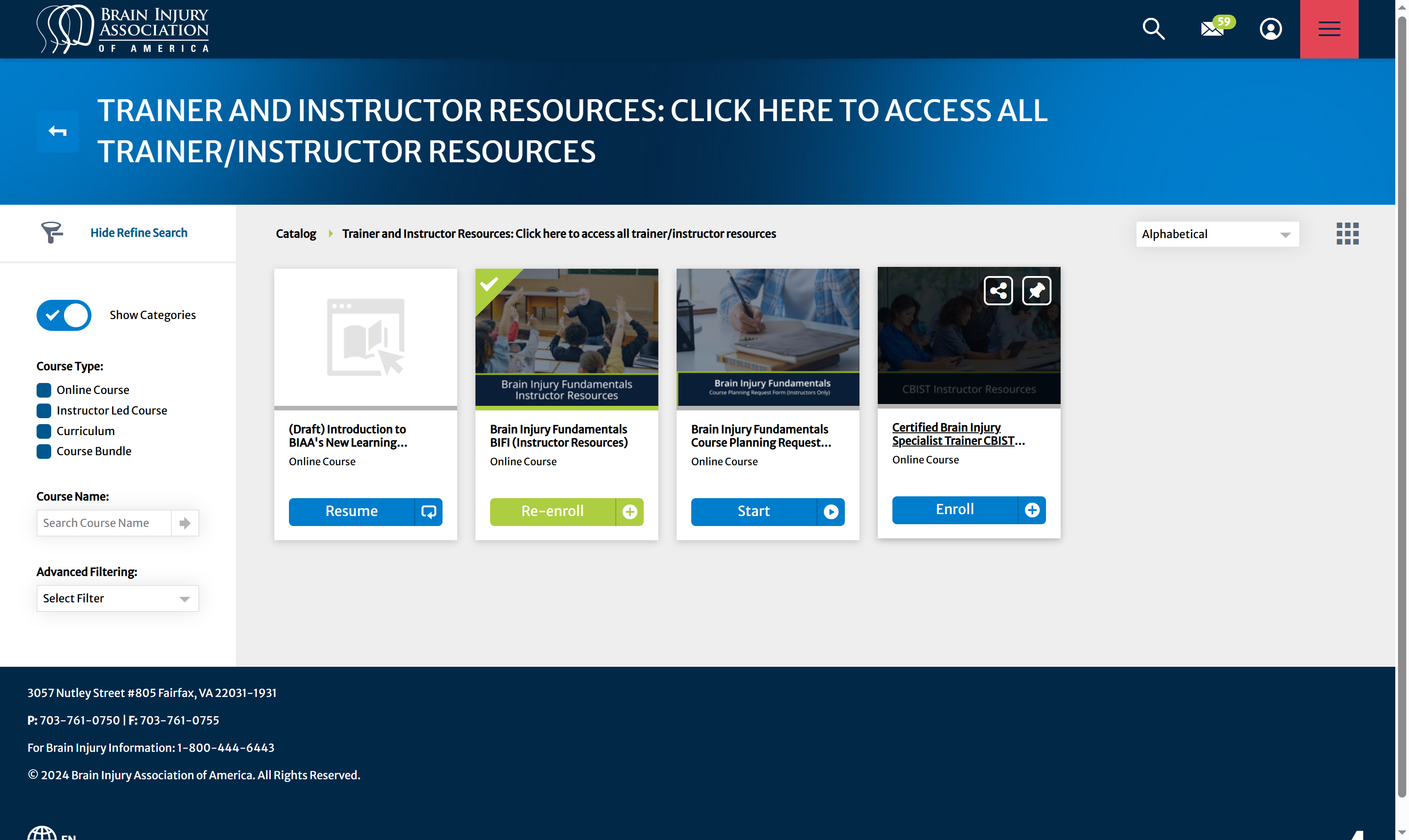 Click on Brain Injury Fundamentals BIFI (Instructor Resources)