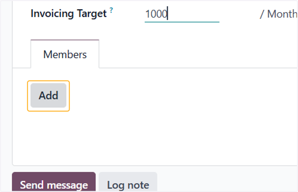 To add sales team members, click Add