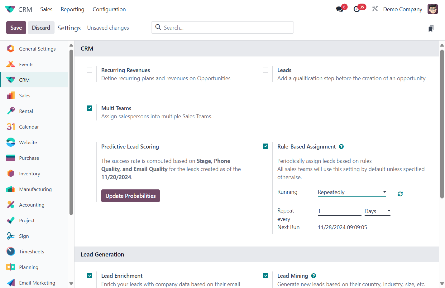 Select running cycle