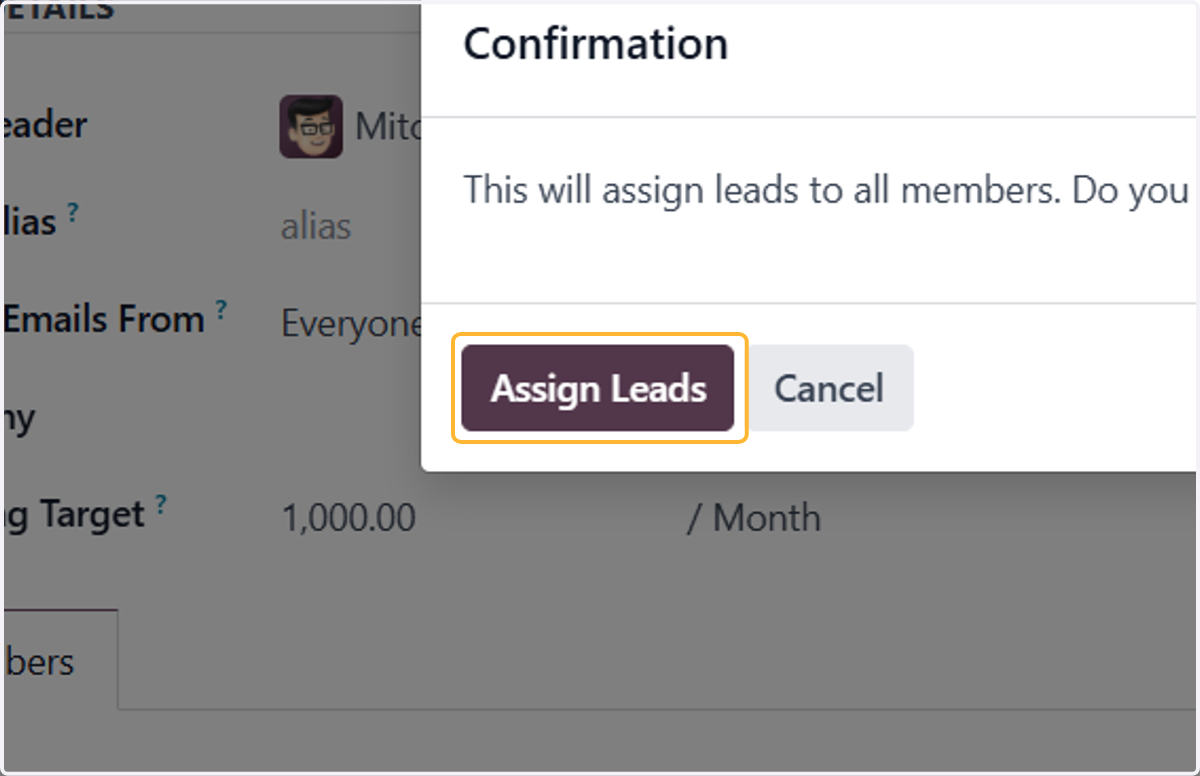 This will assign leads to all members