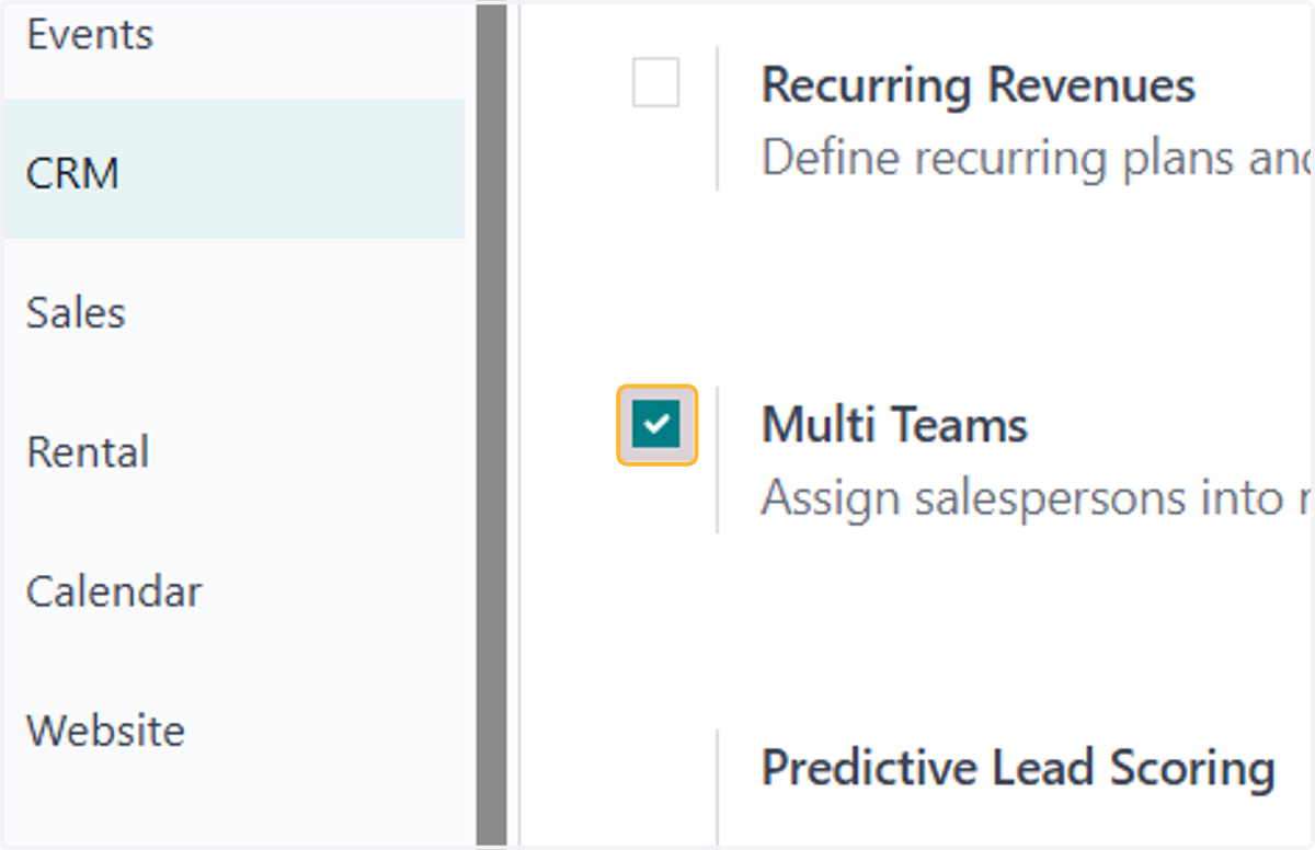 Tick on this to assign salespersons into multiple Sales Teams.