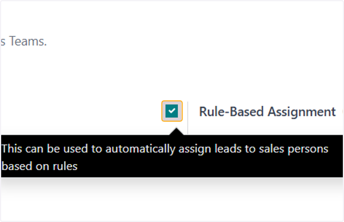 Tick on this to automatically assign leads to salespersons based on rules