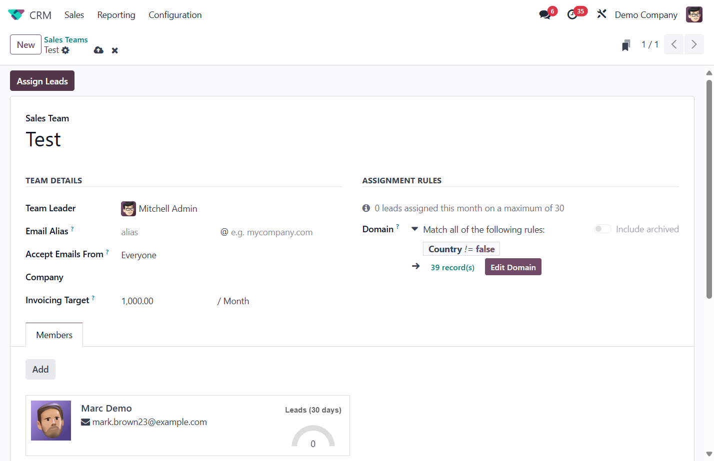 Click on Assign Leads