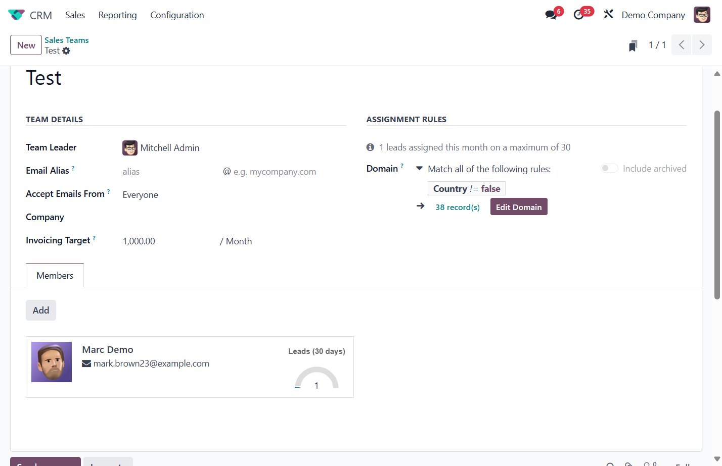 Leads are assigned to all members according to your rules