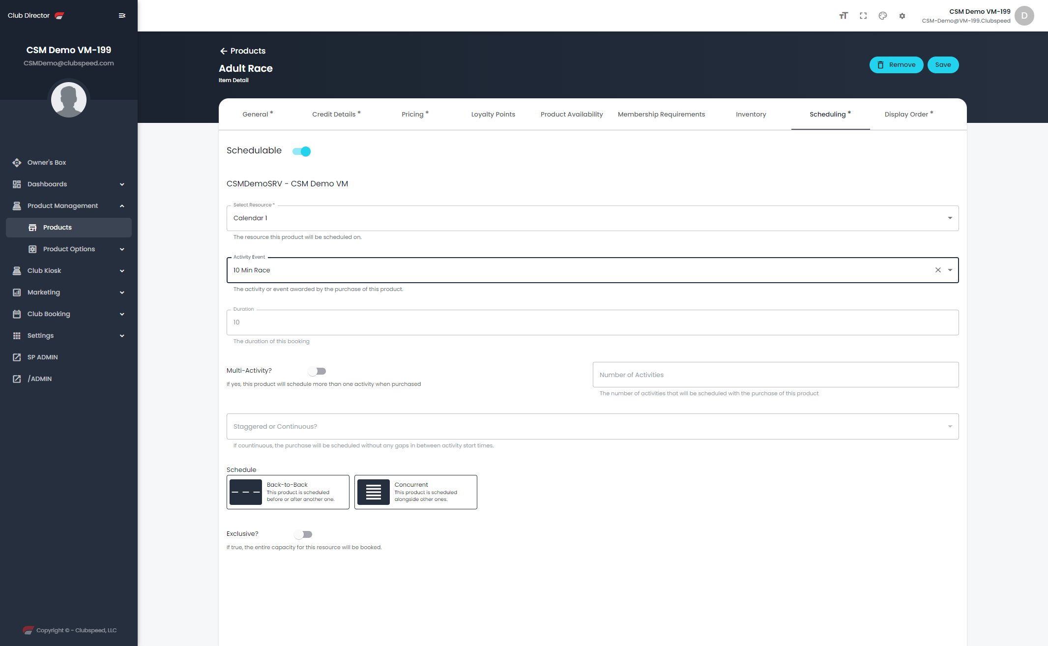 Click on Back-to-Back scheduling (Concurrent coming soon)