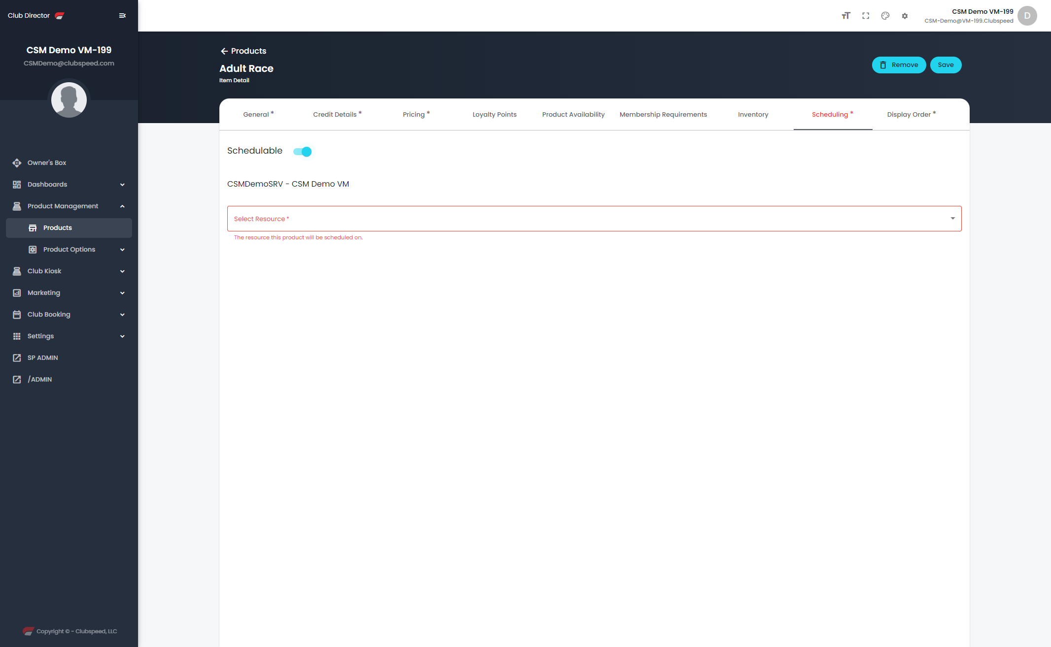 Toggle Schedulable "On"