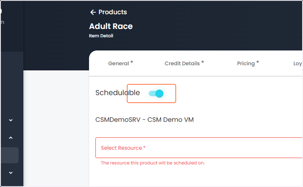 Toggle Schedulable "On"
