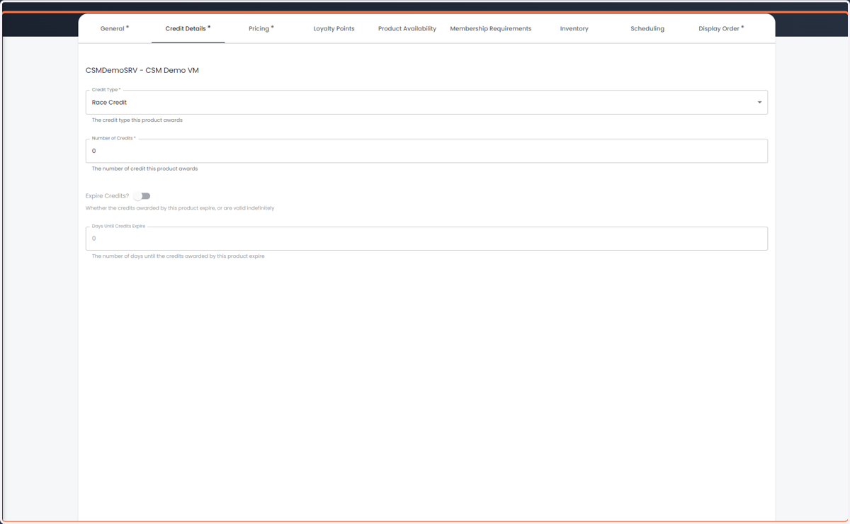 Add Credit details if necessary