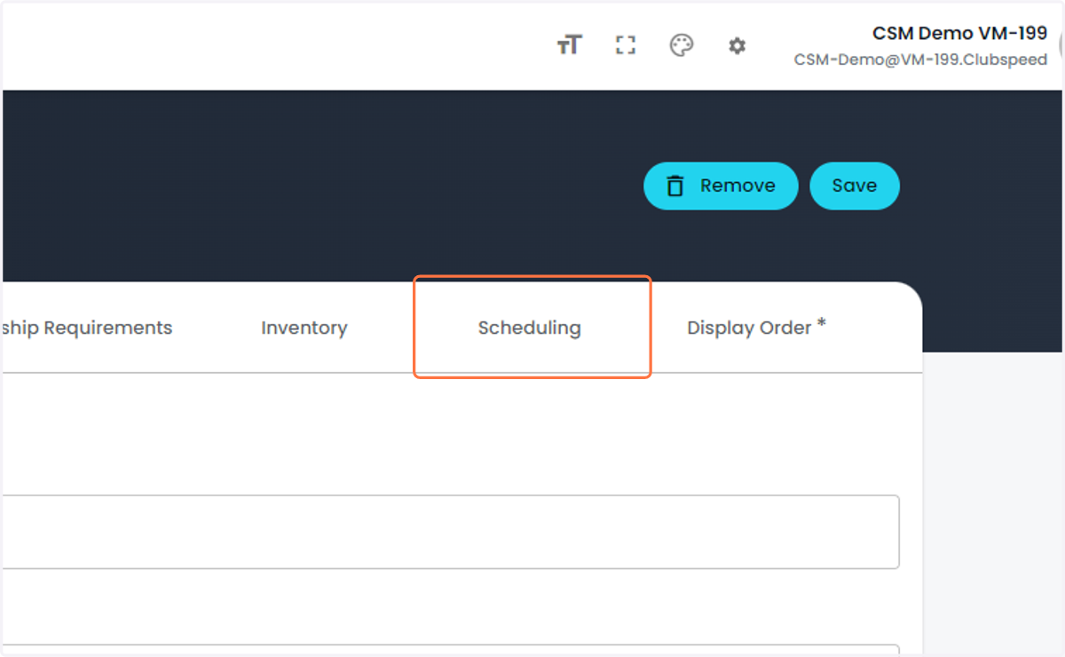 Click on Scheduling