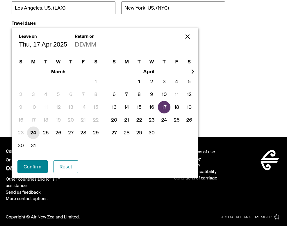 Click on Select dates…