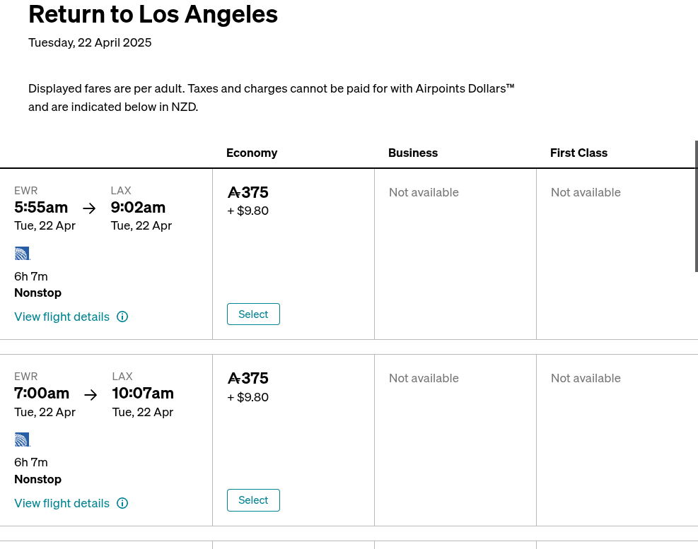 Click on Return to Los Angeles…