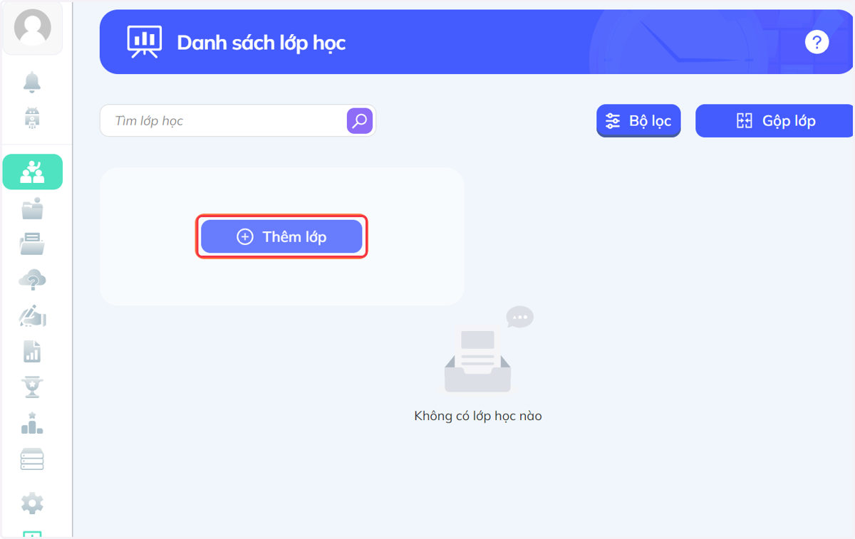 Nhấn vào Thêm lớp