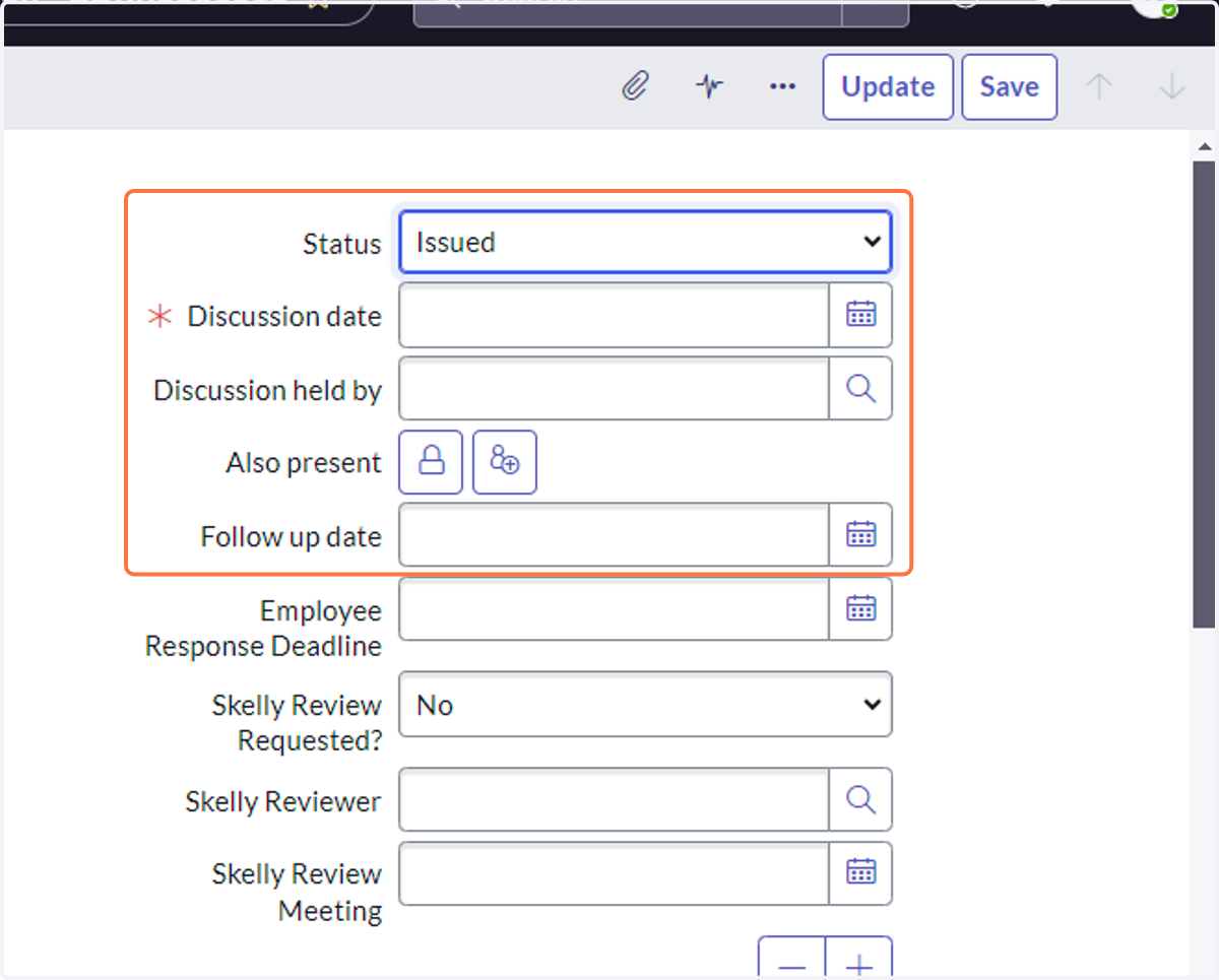 About the review/edit process: this is reflected in the status drop-down.