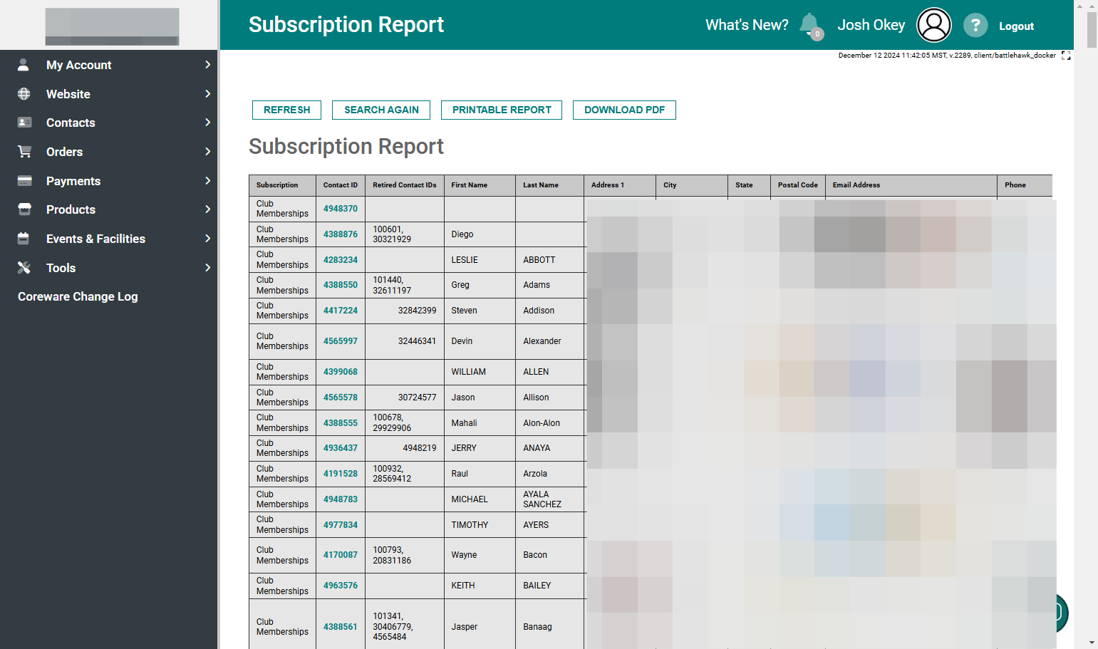 Subscription Report