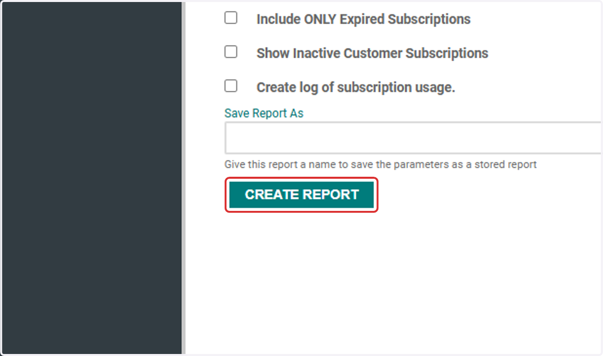 Click on CREATE REPORT