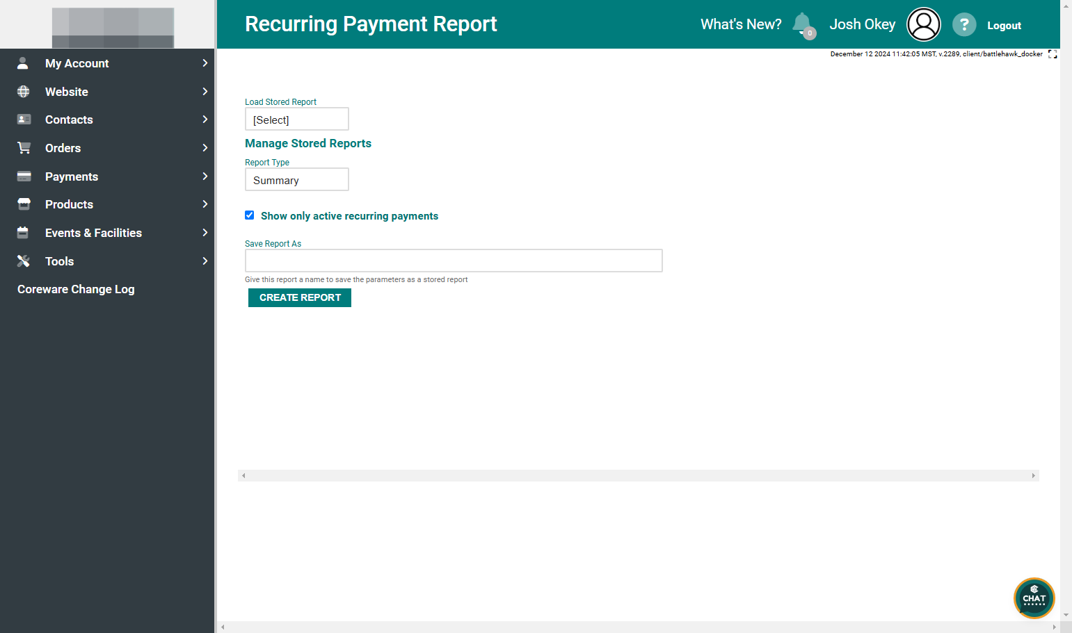 Click on CREATE REPORT