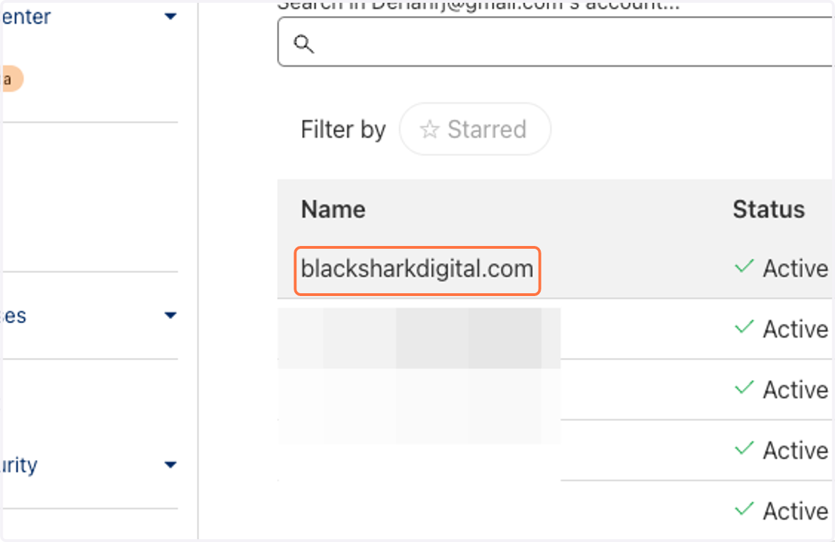 Select the Domain you configured in HideDomain to receive the subdomain.
