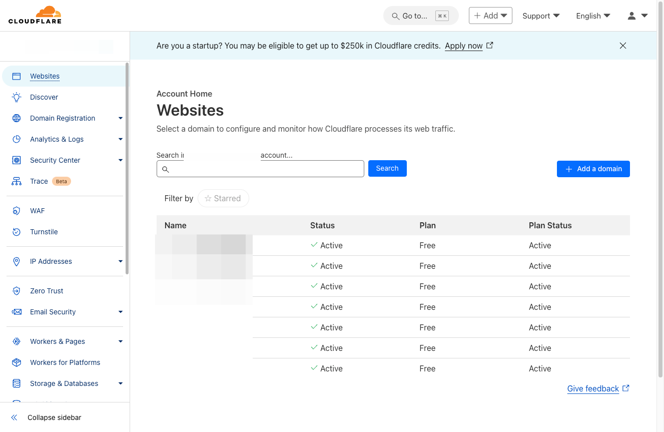 Click on Websites.