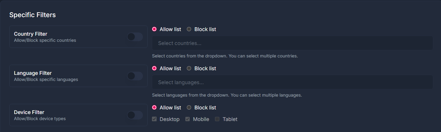 Implementing Specific Filters (Meta Ads)