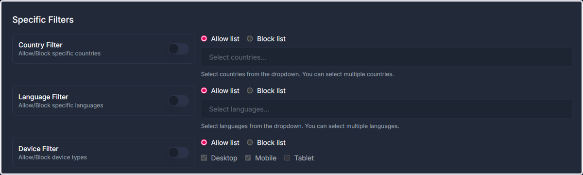 Implementing Specific Filters (Meta Ads)