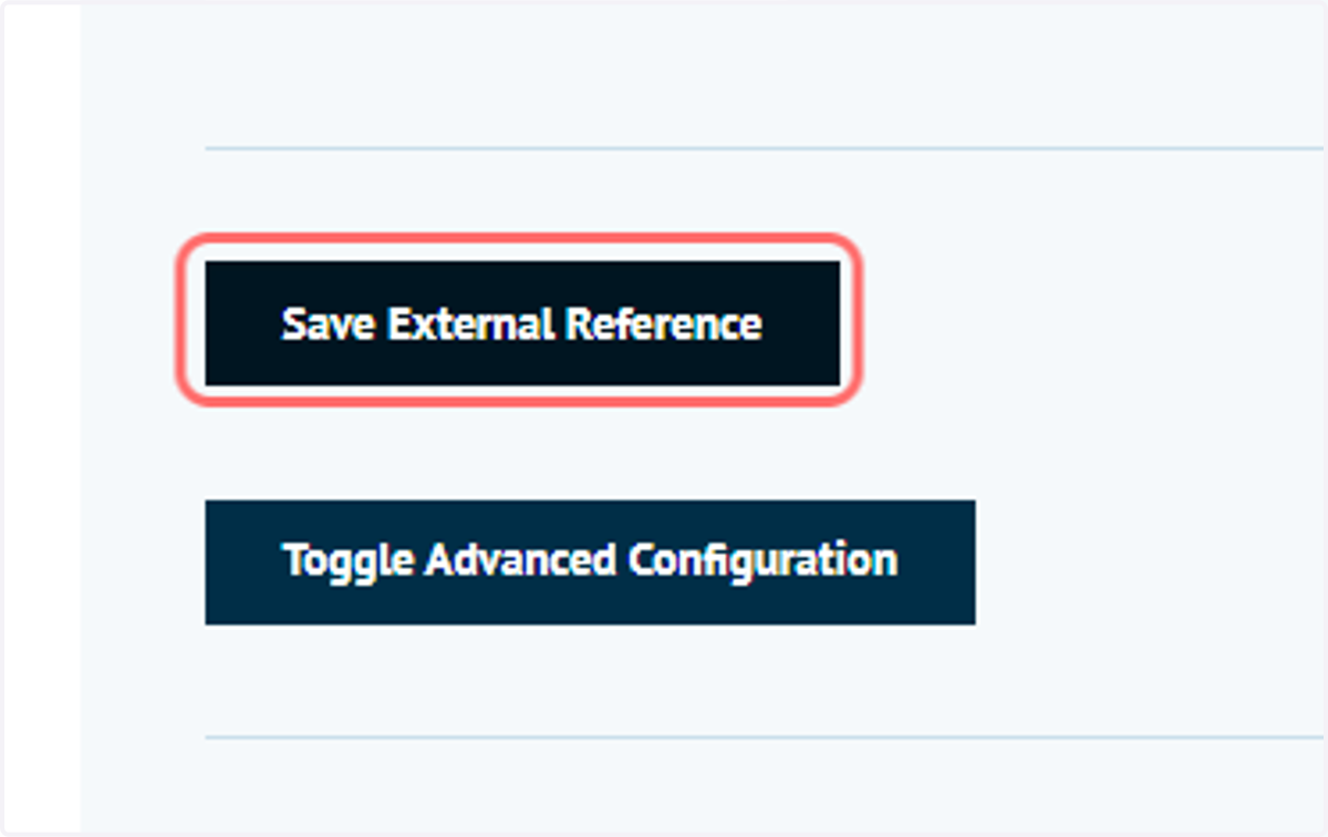 Once configured, select Save External Reference and close the window