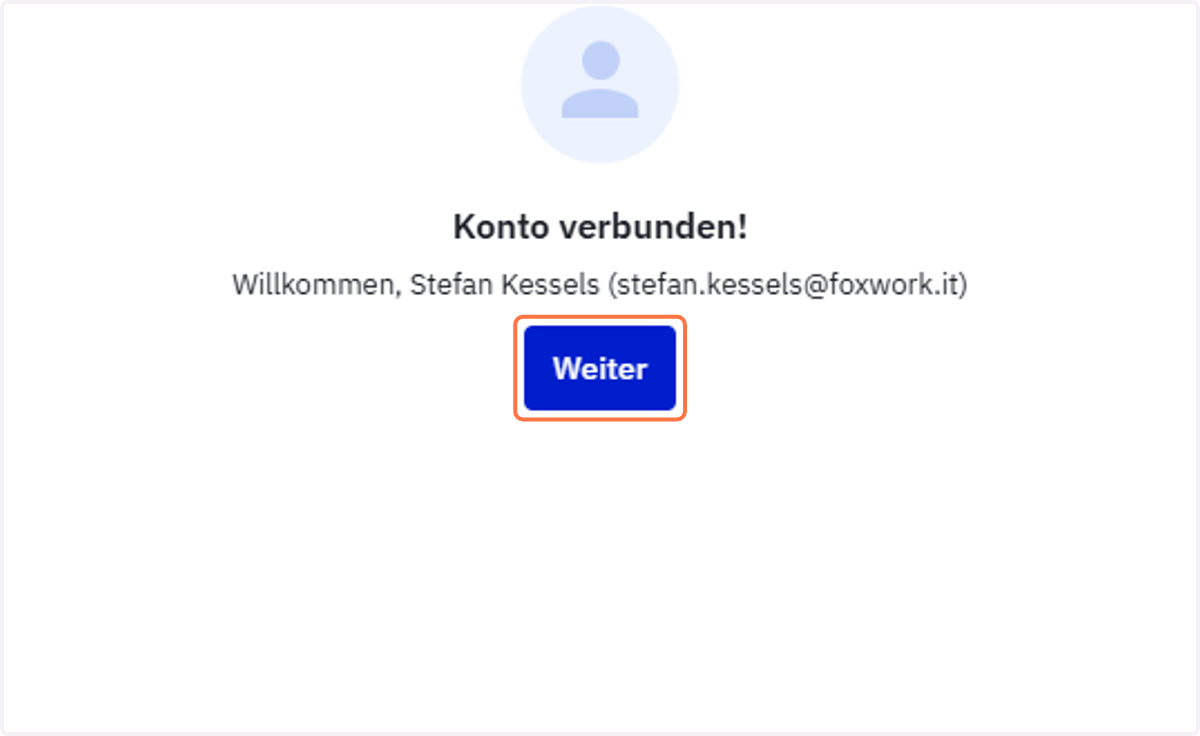 Klicke auf "Weiter"