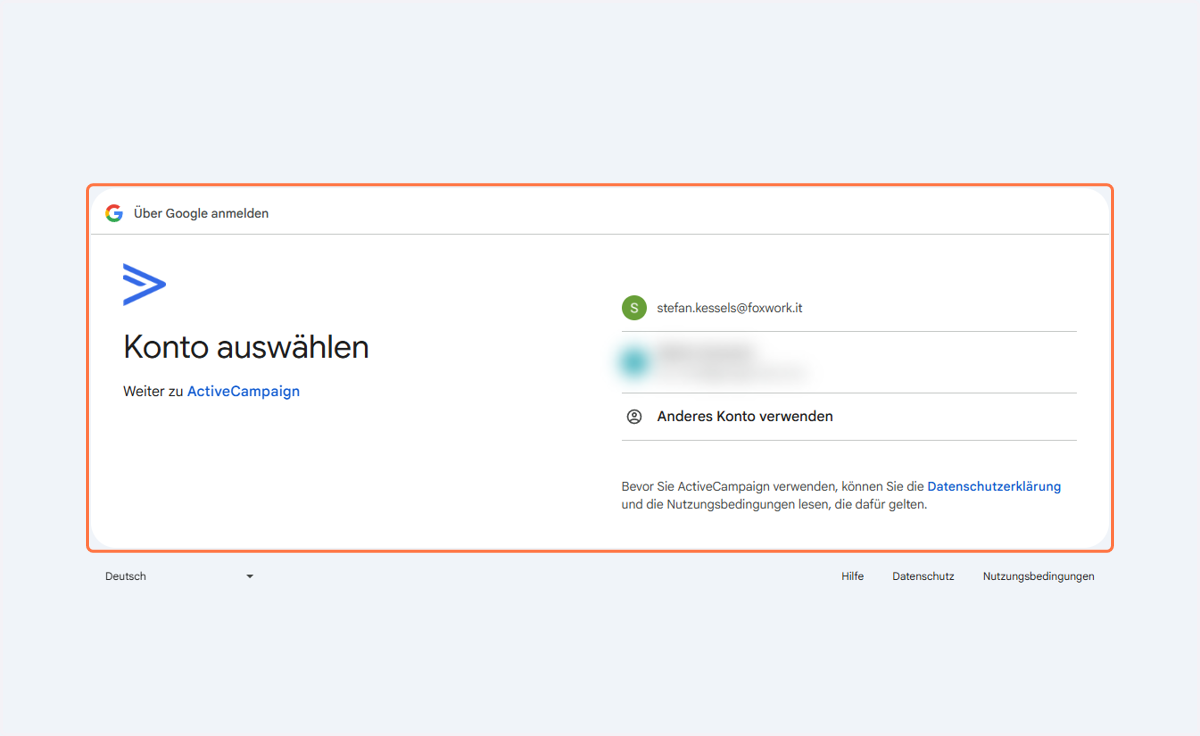 Über Google anmelden