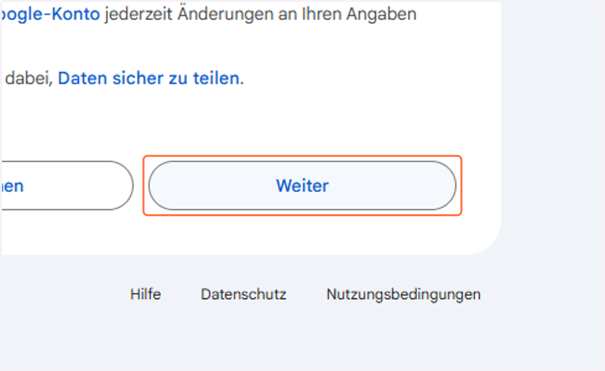 Klicke auf "Weiter"