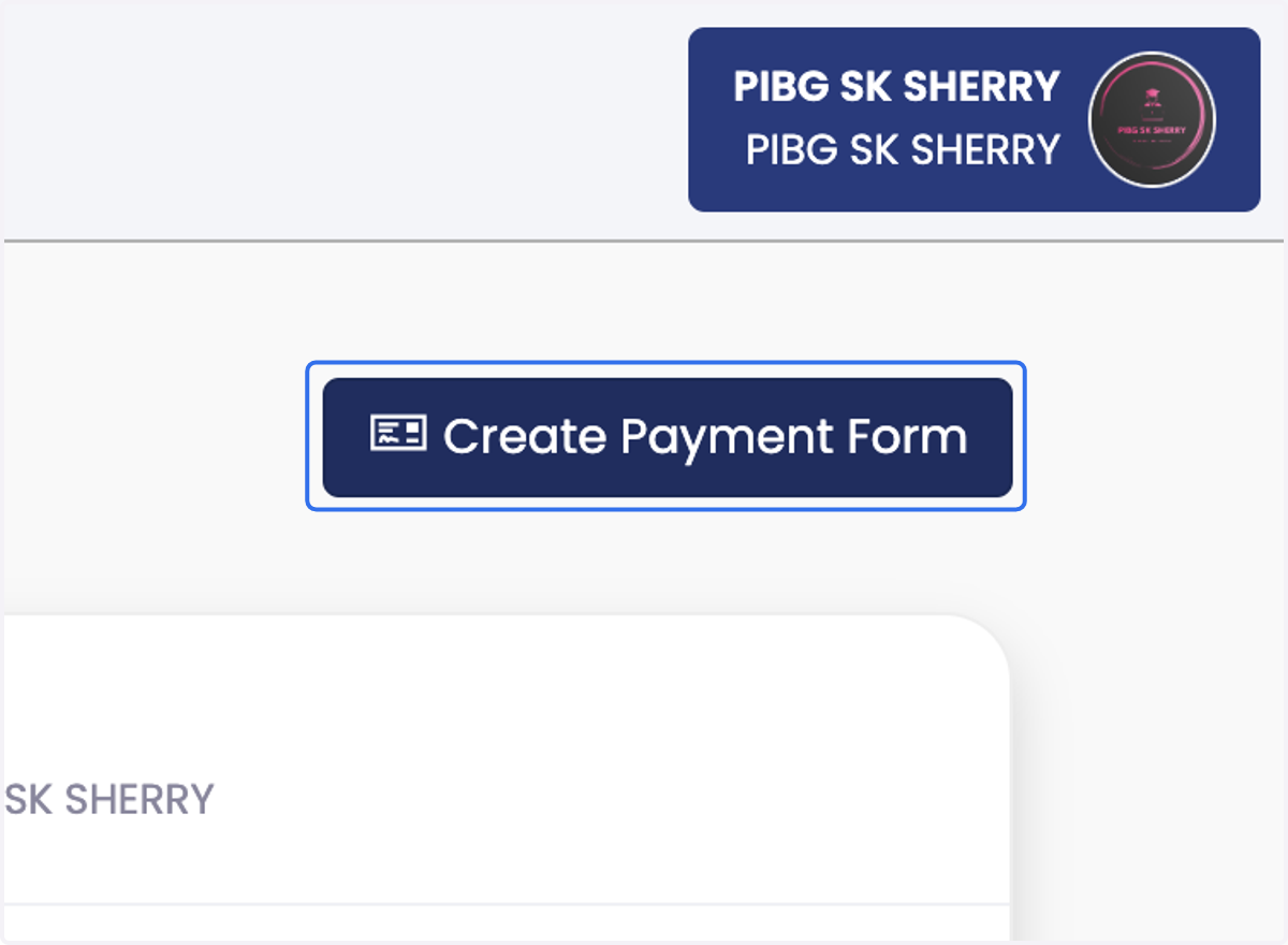 Klik Create Payment Form