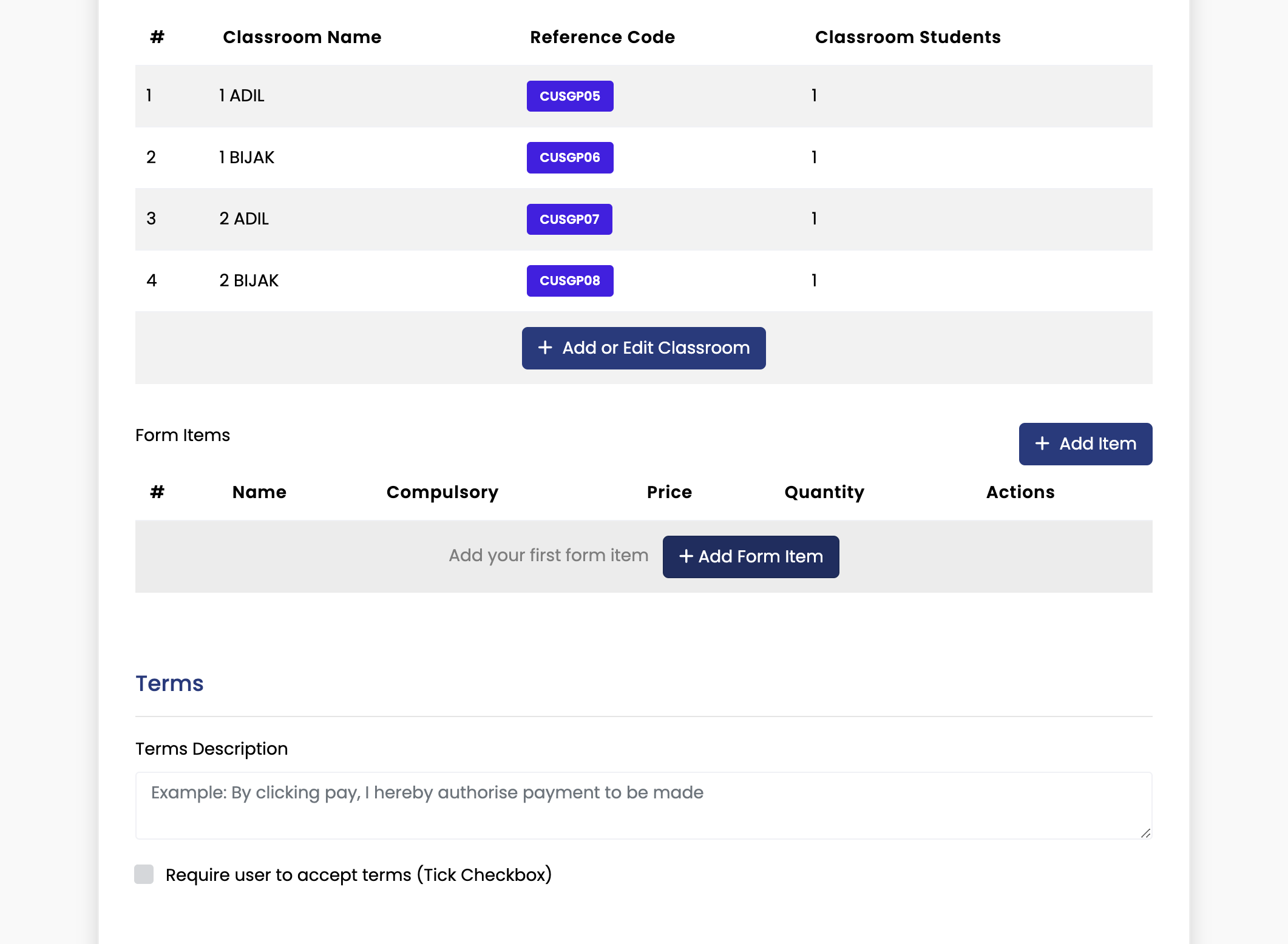Klik Add Form Item
