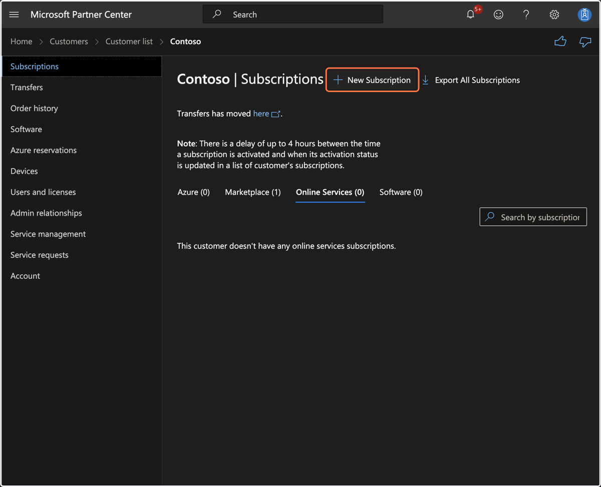 On that page they need to click on "+ New Subscription"